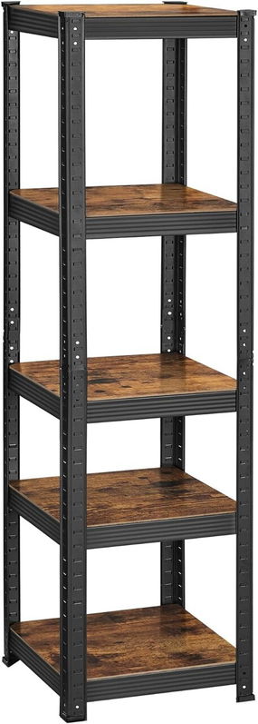 Raft pentru depozitare Vasagle, 37x37x150 cm, 400 kg, MDF/otel, maro/negru