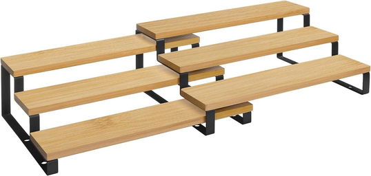 Set 2 suporturi pentru condimente Vasagle Spice, 32x24.5x11.2 cm, bambus/otel, natural