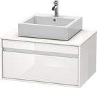 Dulap baza suspendat Duravit Ketho cu 1 sertar 80x55cm pentru lavoar pe blat alb lucios