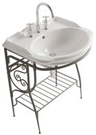Consola Globo pentru lavoar Paestum 90cm montaj pe pardoseala metal antichizat