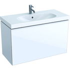 Dulap baza Geberit Acanto 89x41.6cm cu un sertar sticla alba corp alb lucios