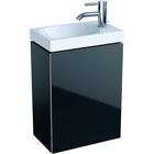 Dulap baza Geberit Acanto 39.5x24.5cm cu o usa sticla neagra corp negru mat