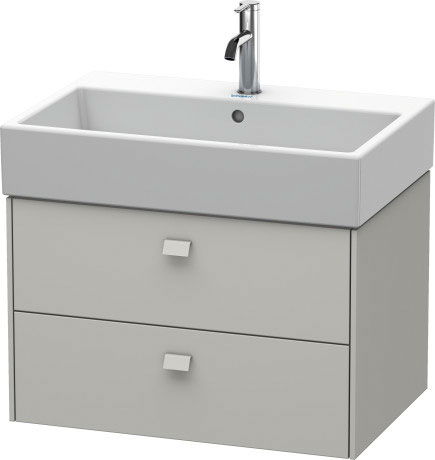 Dulap baza suspendat Duravit Brioso 684x442mm cu doua sertare gri ciment mat