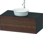 Dulap baza Duravit White Tulip cu 2 sertare pentru lavoar tip bol 100cm American Walnut Solid Wood