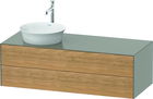 Dulap baza Duravit White Tulip cu 2 sertare pentru lavoar tip bol 130cm Stone Grey Satin Matt Lacquer
