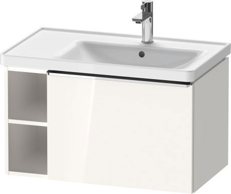 Dulap baza Duravit D-Neo 784x440mm un sertar si raft stanga alb lucios