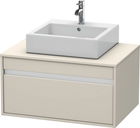 Dulap baza suspendat Duravit Ketho cu 1 sertar 80x55cm pentru lavoar pe blat taupe mat decor
