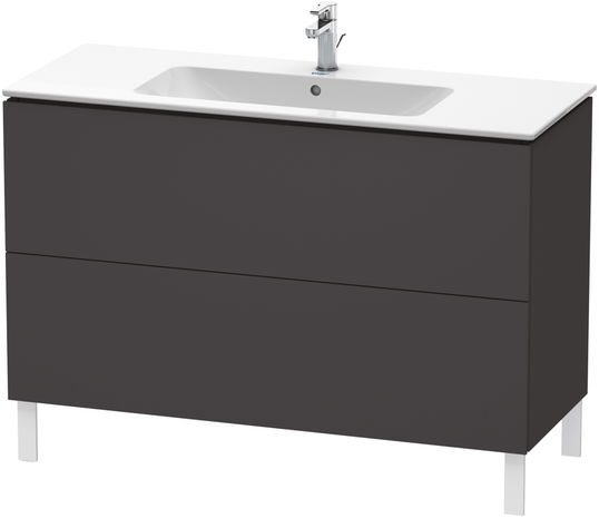 Dulap baza pe pardoseala Duravit L-Cube cu doua sertare 122cm grafit super mat