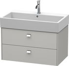 Dulap baza suspendat Duravit Brioso 784x442mm cu doua sertare gri ciment mat manere crom