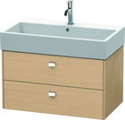 Dulap baza suspendat Duravit Brioso 784x442mm cu doua sertare stejar natur manere crom