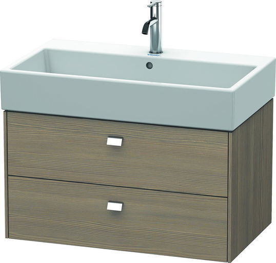 Dulap baza suspendat Duravit Brioso 784x442mm cu doua sertare stejar terra manere crom
