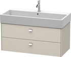 Dulap baza suspendat Duravit Brioso 984x442mm cu doua sertare taupe mat manere crom