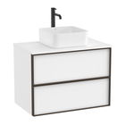Dulap baza Roca Inspira pentru lavoare pe blat doua sertare 80cm alb mat