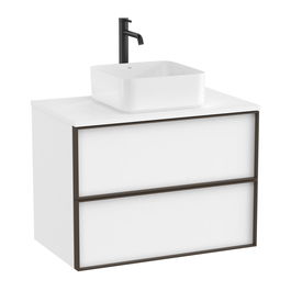 Dulap baza Roca Inspira pentru lavoare pe blat doua sertare 80cm alb mat