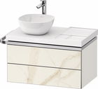 Dulap baza suspendat Duravit Aurena 784 x 492mm pentru blat ceramic cu doua sertare orientare stanga inclus portprosop marmura mat