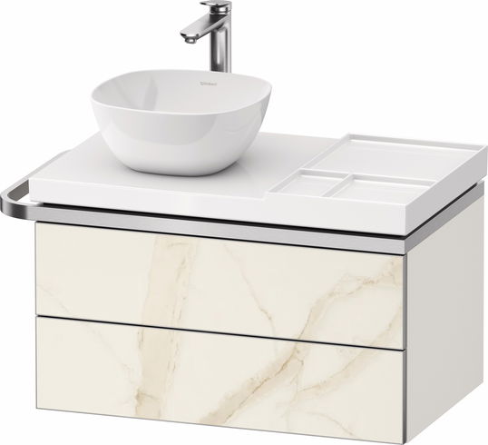 Dulap baza suspendat Duravit Aurena 784 x 492mm pentru blat ceramic cu doua sertare orientare stanga inclus portprosop marmura mat