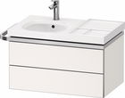 Dulap baza suspendat Duravit Aurena 784 x 492mm pentru lavoar cu doua sertare orientare stanga inclus portprosop alb mat