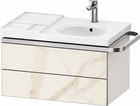 Dulap baza suspendat Duravit Aurena 784 x 492mm pentru lavoar cu doua sertare orientare dreapta inclus portprosop marmura mat