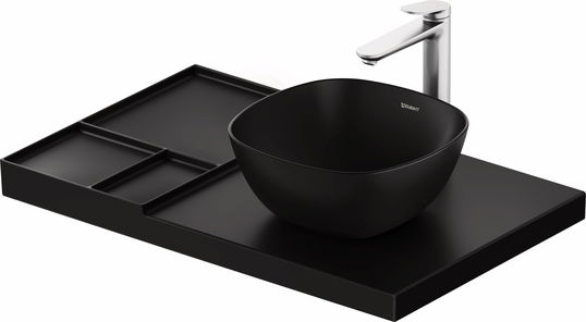 Blat ceramic Duravit Aurena 800x500mm HygieneGlaze Plus orientare dreapta negru mat