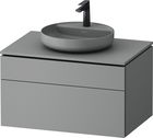 Dulap baza suspendat Duravit Vitrium pentru lavoare pe blat 82cm cu un sertar gri satin mat