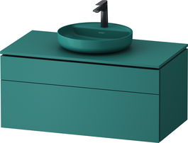 Dulap baza suspendat Duravit Vitrium pentru lavoare pe blat 102cm cu un sertar turcoaz mat