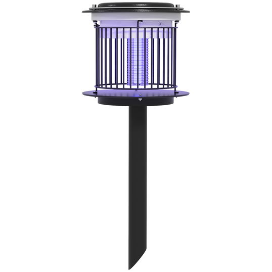 Outsunny Set 2 Lămpi 2-în-1 în Aer Liber Împotriva Țânțarilor, Felinare Împotriva Țânțarilor cu Lumină LED și UV, Ø18x45 cm, Negru