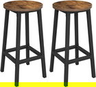 Set 2 scaune de bar Vasagle, 32x65 cm, PAL/otel, maro rustic