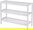 Raft de depozitare multifunctional Vasagle, 70x26x55 cm, bambus, alb