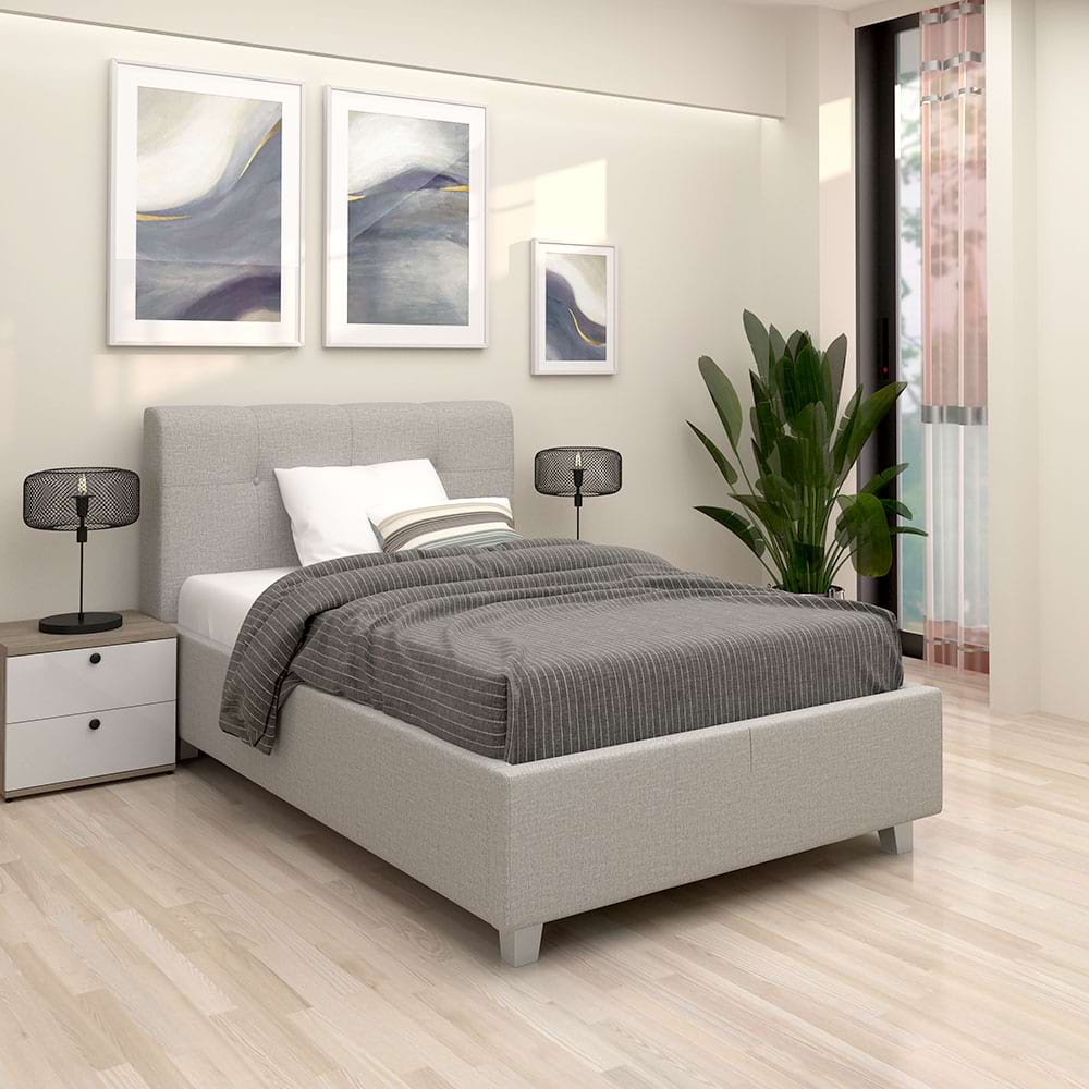 Pat tapitat copii ARISA, 90x200, stofa Bej