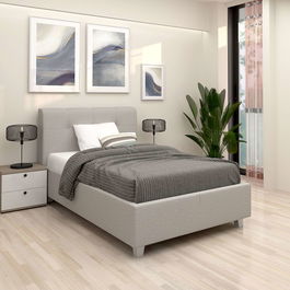 Pat tapitat copii ARISA, 90x200, stofa Bej