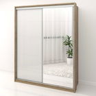 Dulap dormitor PRIMAVERA 185, H225, cu oglinda k5, Stejar, Alb Gloss