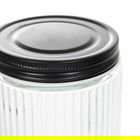 Recipient cu capac pentru depozitare Velmo, Homla, 300 ml, sticla/metal, transparent/negru