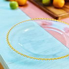 Suport farfurie Golden Rant, Homla, 32 cm, plastic, transparent/auriu