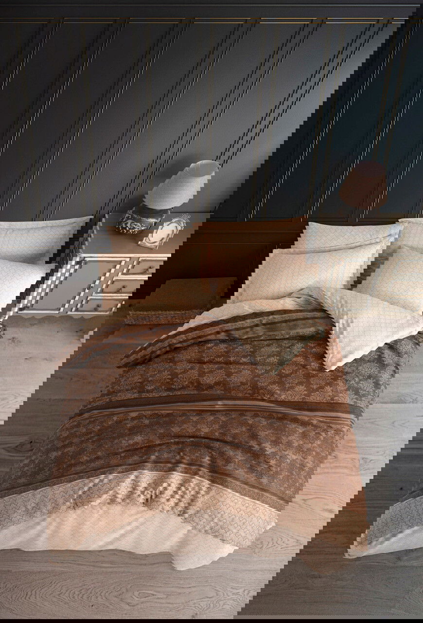 Lenjerie de pat pentru o persoana, Creative - Brown, Eponj Home, 65% bumbac/35% poliester