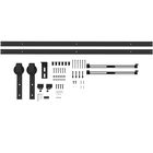 HOMCOM Kit pentru Ușă Glisantă, Instalare Fără Perforare pentru o Singură Ușă, Kit Modern de Feronerie pentru Ușă Glisantă, 244x0.5x4 cm, Negru