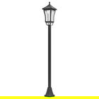 Outsunny Lumină Stradală pentru Grădină și Alee, Autonomie de 6 h cu Ancorare la Sol, Lumina Stradală Solară din ABS și Policarbonat, 15x15x127 cm, Negru