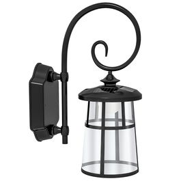 Outsunny Lumină Solară de Perete, Felinar LED Decorativ Impermeabil în Aer Liber pentru Garajul Verandei Ușii, 16.5x25.5x41 cm, Negru