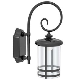 Outsunny Lampă de Exterior cu Panou Solar Impermeabil, Aprindere Automată, Lumină Solară în Aer Liber, 16.5x25.5x41 cm, Negru