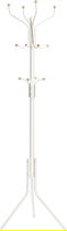 Cuier cu 12 agatatori Vasagle, 44x44x182 cm, metal cu invelis rezistent la rugina, crem deschis