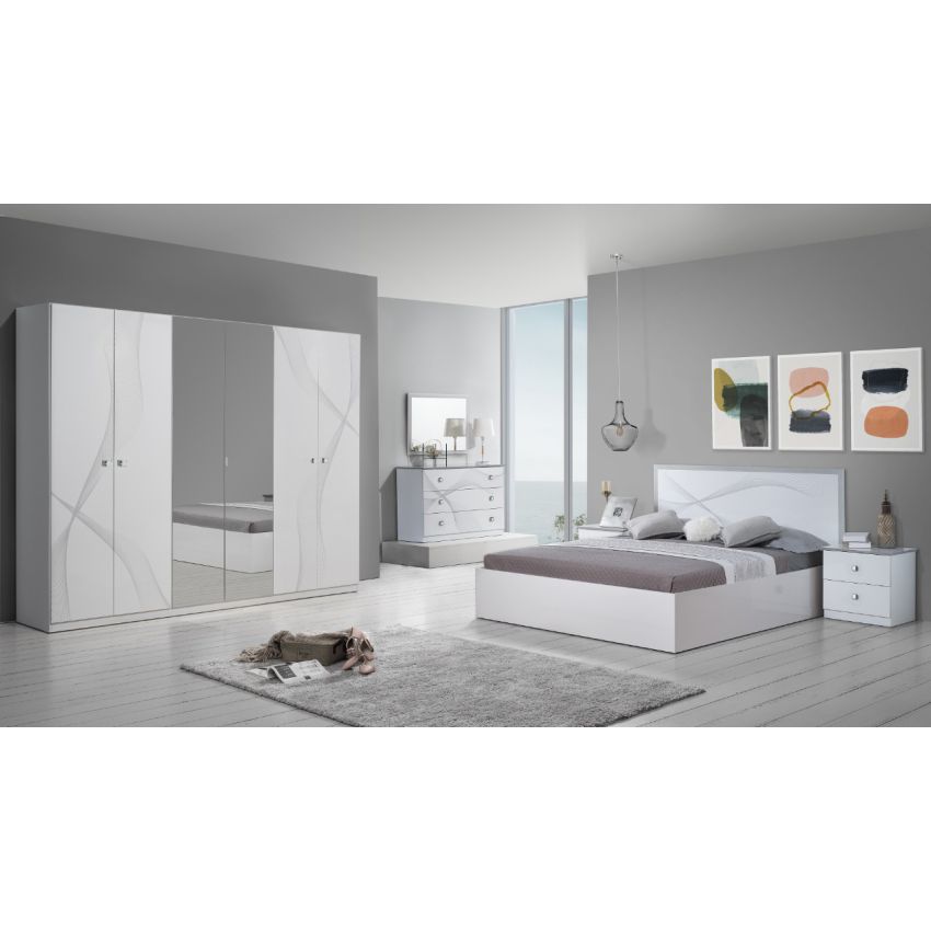 DORMITOR COMPLET MATRIX ALB SALTEA CADOU