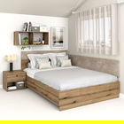 Oferta Pat colt AMBRO, 140x200, Stejar cu saltea inclusa