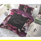 Lenjerie de pat dubla Vintage Amour Black, Royal Textile, 3 piese, 200 x 220 cm, 100% bumbac, multicolora