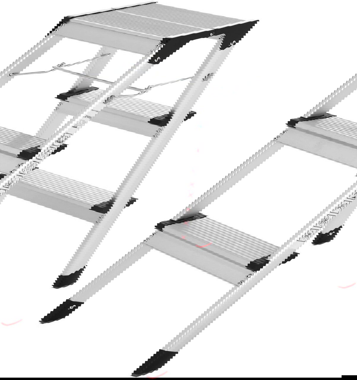 Scara cu trepte din aluminiu, Vasagle, 44x59x62 cm, max 150 kg, 2 x 3 trepte, gri