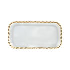 Platou servire Elsoy, Homla, 29x15 cm, sticla, transparent/auriu