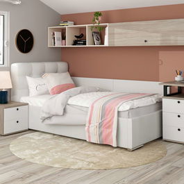 Pat colt de o persoana GEORGIA Clasic, 120x200, piele eco Alba