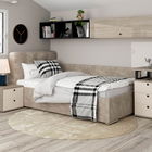 Pat colt deo persoana GEORGIA Clasic, 120x200, piele texturata Bej