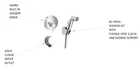 Set dus igienic Roca Saona, Be Fresh cu montaj incastrat, crom