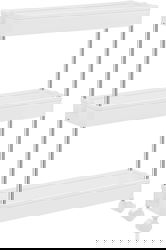 Carucior pentru depozitare Vasagle, 40x12.5x60 cm, polipropilena/inox, alb