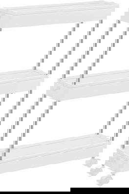 Carucior pentru depozitare Vasagle, 40x12.5x60 cm, polipropilena/inox, alb