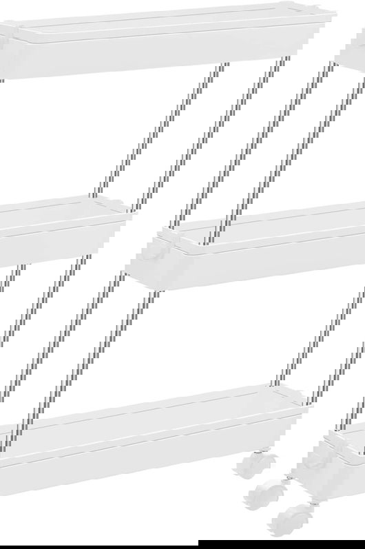 Carucior pentru depozitare Vasagle, 40x12.5x60 cm, polipropilena/inox, alb